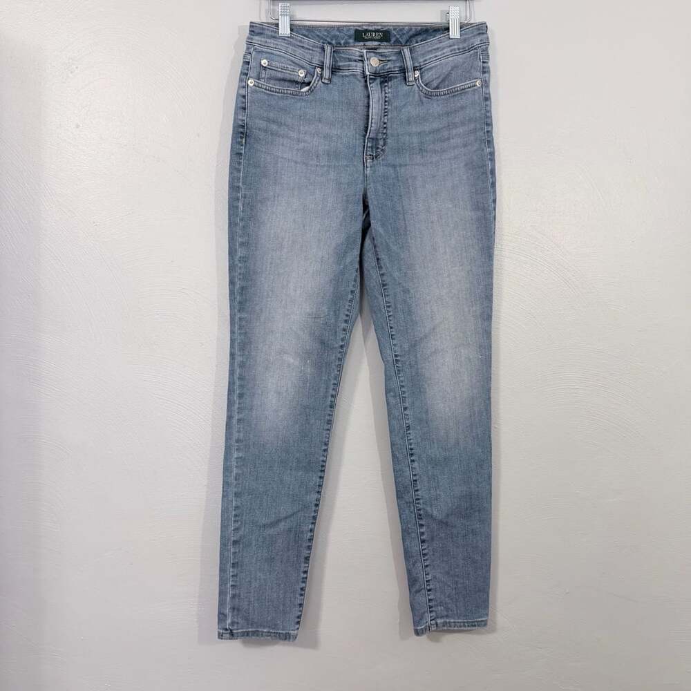 Lauren Ralph Lauren Classic Skinny Curvy Jeans Size 8 Light Wash Blue flawed